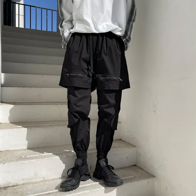 Men Harun Pants Spring And Autumn New Personality False Two Work Wind Fashion Trend Large Size Leisure Pants