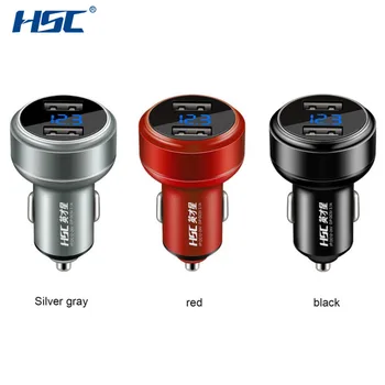 

HSC 109D Newest 3.1A Car Charger Dual USB Lighter Car-styling Smart Fast Charge Adapter LED Display For Tablet Mobile Phone