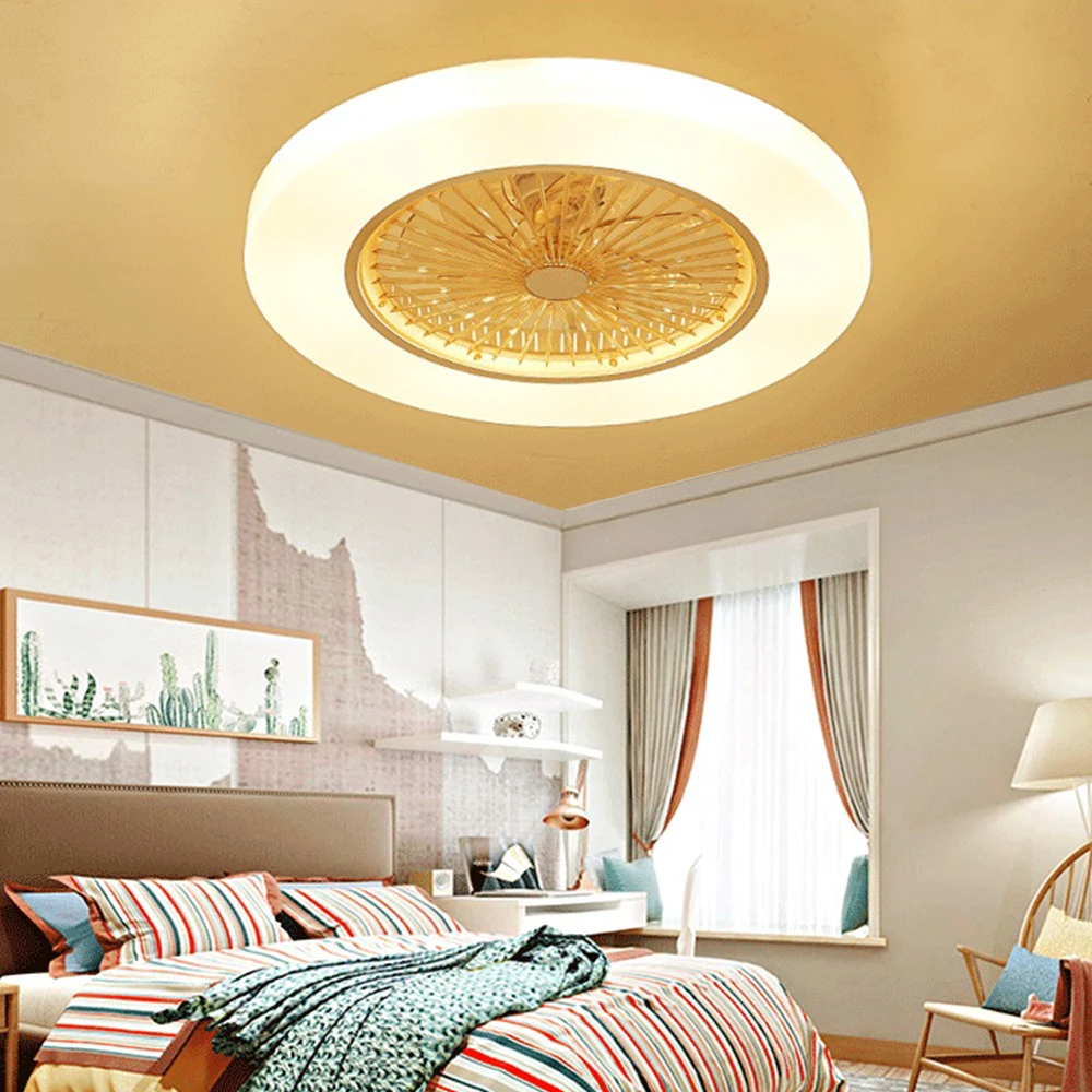 

58cm LED ceiling Fans thin dimming remote control lamp Invisible Leaves timing 72w Modern simple home decoration