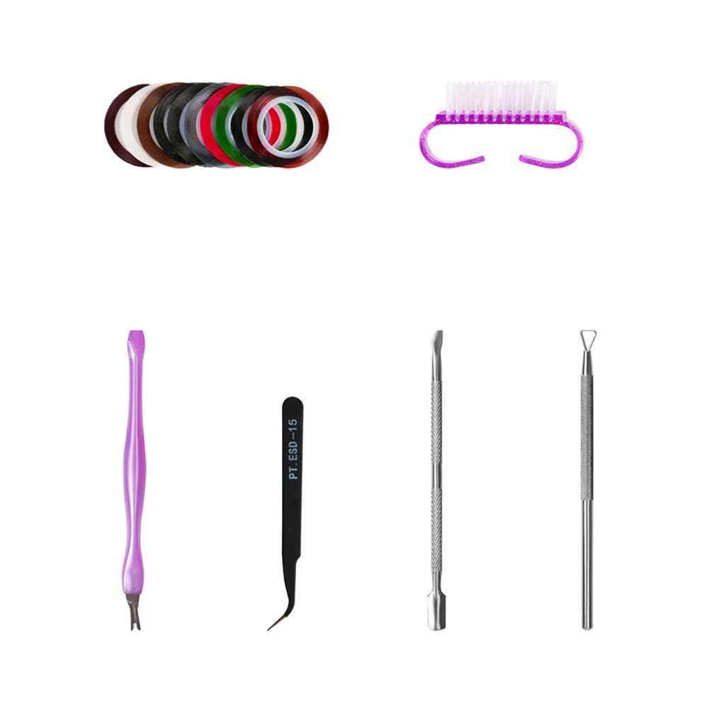 Manicure Striping Tape Easy Apply Glitter Rhinestones Dotting Tool DIY Fashion Gift Home Decorative Multipurpose Nail Art Set