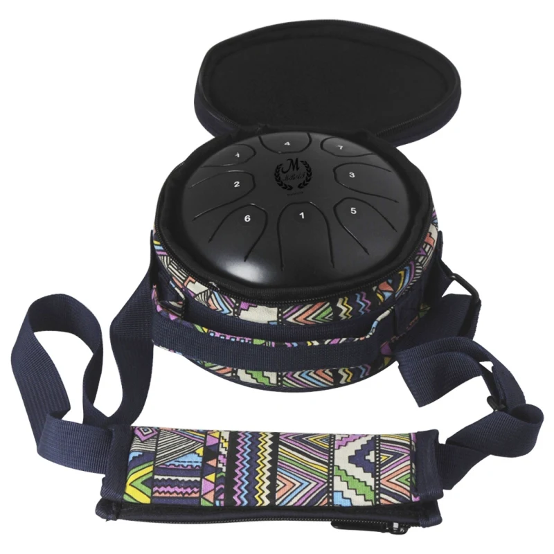 

Portable 5.5Inch Tongue Drum Mini 8-Tone Steel Tongue Drum C Key Hand Pan Drum With Drum Mallets Carry Bag Percussion Instrument