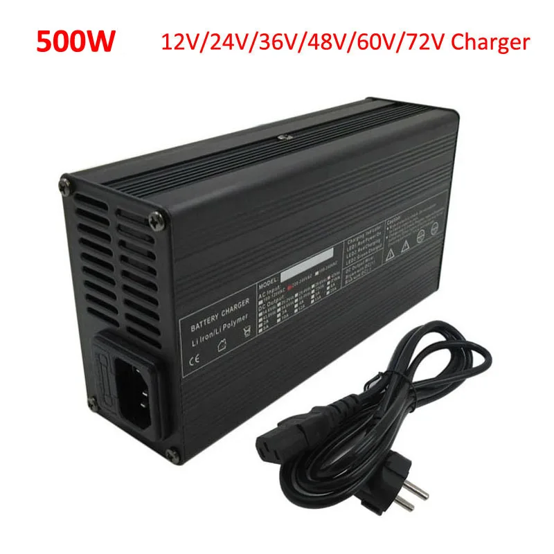 500W 12V 25A 24V 15A е байка 36В 10A 48V 8A 60V 6A 72V 5A свинцово кислотный Зарядное устройство для EV автомобиль Гольф кары UPS