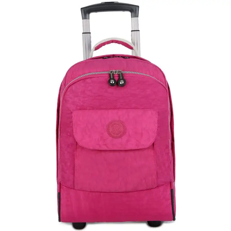 Hot Pink Чемодан на колёсиках, рюкзак для путешествий, плечевые рюкзаки, вместительные колеса для чемодана, тележка для переноски, сумка для вещания, LI-2735 - Цвет: Hot Pink