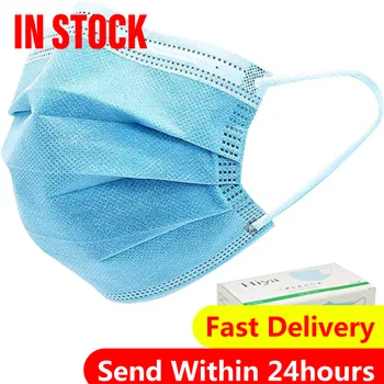 

Disposable Non-woven 3-layer Face Mask 1 box of Blue Breathable Mask With Elastic Earband Breathable Adult Mouth Mask#3