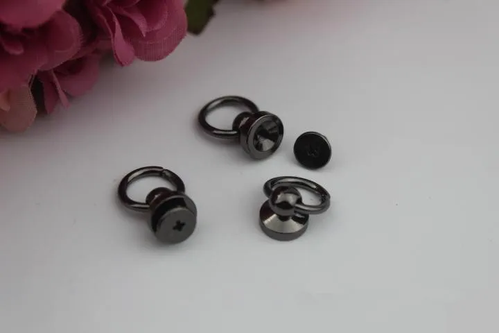 Diy сумка Кошелек Рамка аксессуары металлические кольца пять цветов замок Кнопка Пряжка Орнамент Крюк Сумка ремень металлическое кольцо кошелек ручка - Цвет: Gunmetal