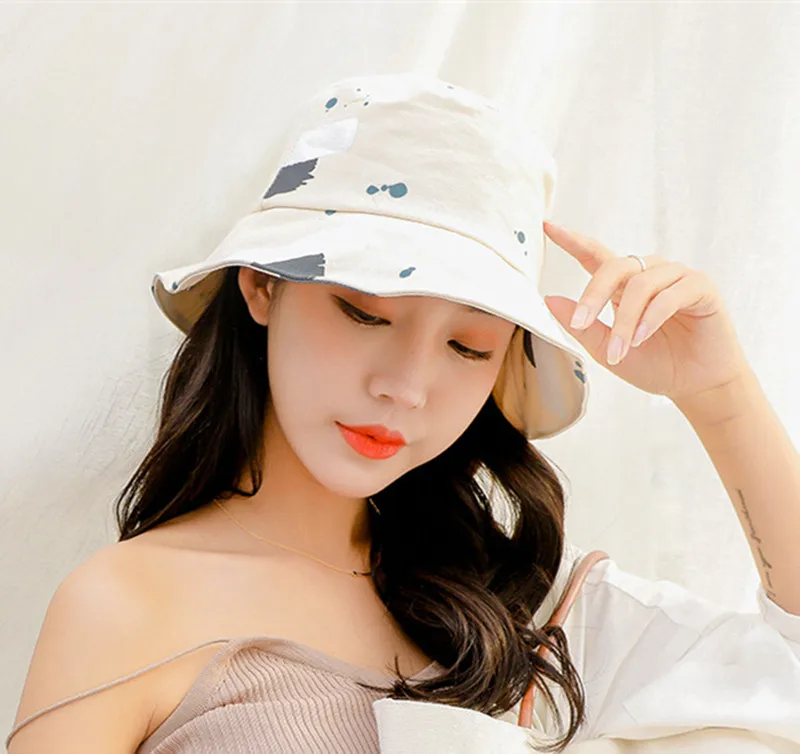 Elegant adult girl pure cotton bucket hat novelty trend beach hat 