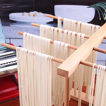 

8 Row Wooden Handmade Spaghetti Pasta Drying Rack Vermicelli Linguine Noodle Hanging Stand Multifunctional Kitchen Storage Rack