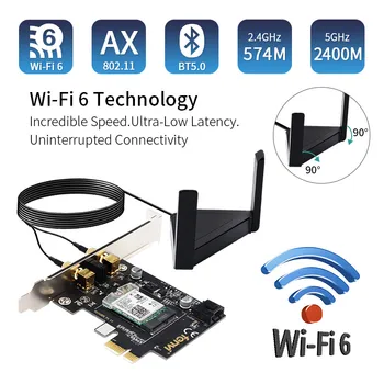 

Wi-Fi 6 Gig+ AX200 BT 5.0 WiFi Card AX200NGW 802.11ac ax 2.4Gbps MU-MIMO OFDMA Miracast PC Wireless Network Adapter Ultra-Fast