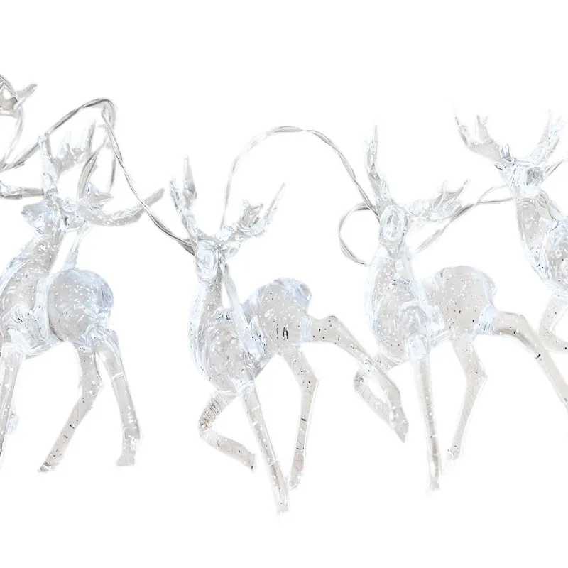 10 Led Transparent Sika Deer Battery USB String Lights 1.5M Garland LED Decoration for Christmas Garland on the Window