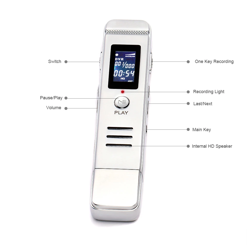 8GB HD Digital Voice Recorder Multifunction USB
