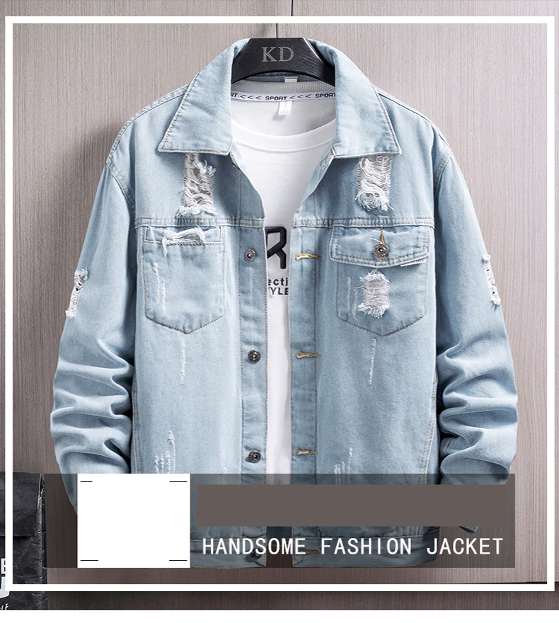 2021 Pink Black Jeans Jacket Men Slim 