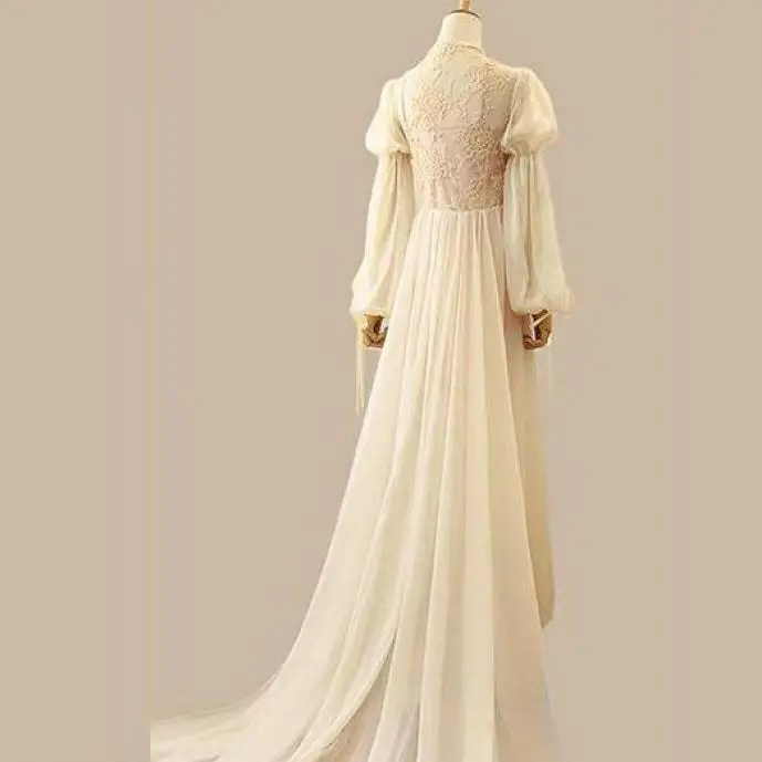 رداء نوم نسائي دانتيل كم طويل