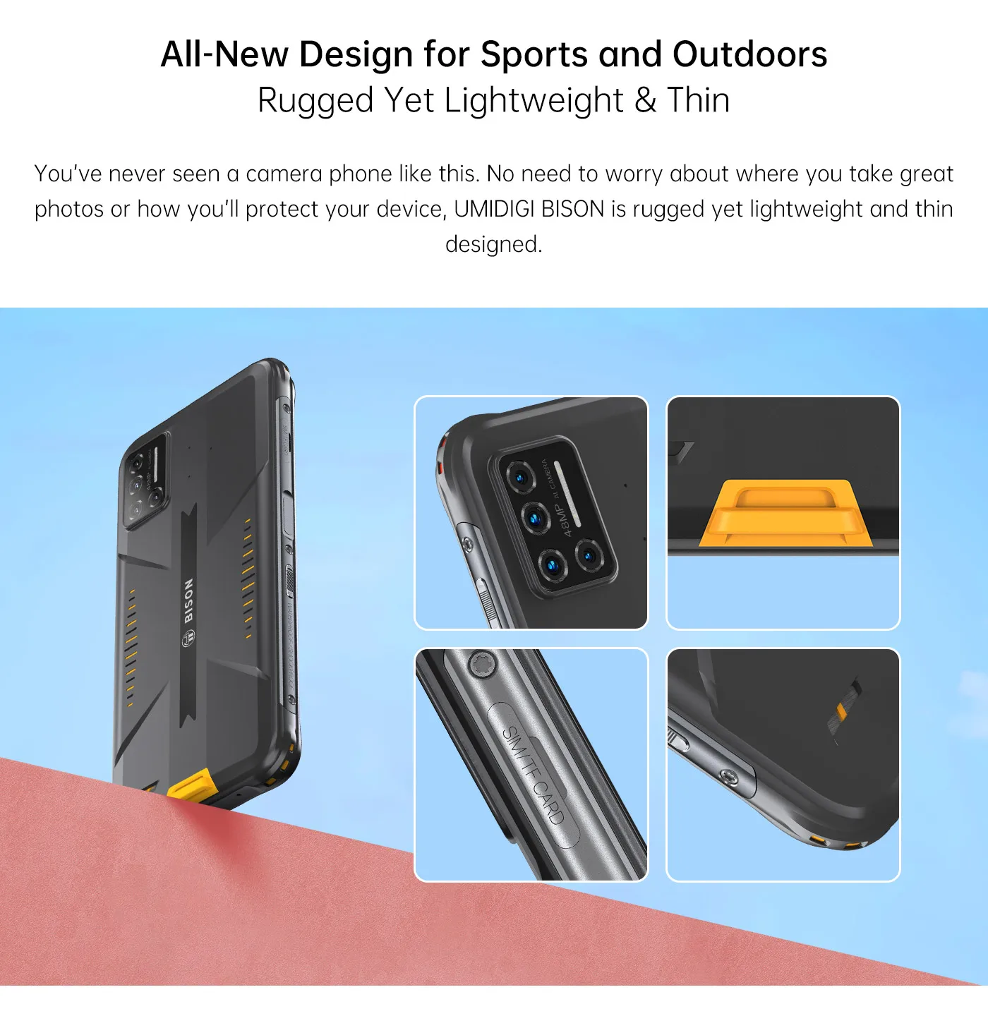 UMIDIGI BISON IP68/IP69K Waterproof Smartphone Rugged Phone 6/8GB+128GB NFC 48MP Matrix Quad Camera 6.3" FHD+ DisplayAndroid 10 cheapest cell phone for gaming