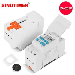 Tensão de saída digital interruptor temporizador substituível bateria eletrônico relógio tempo relé din ferroviário 4 pinos 220v 110v 24v 12v 5v