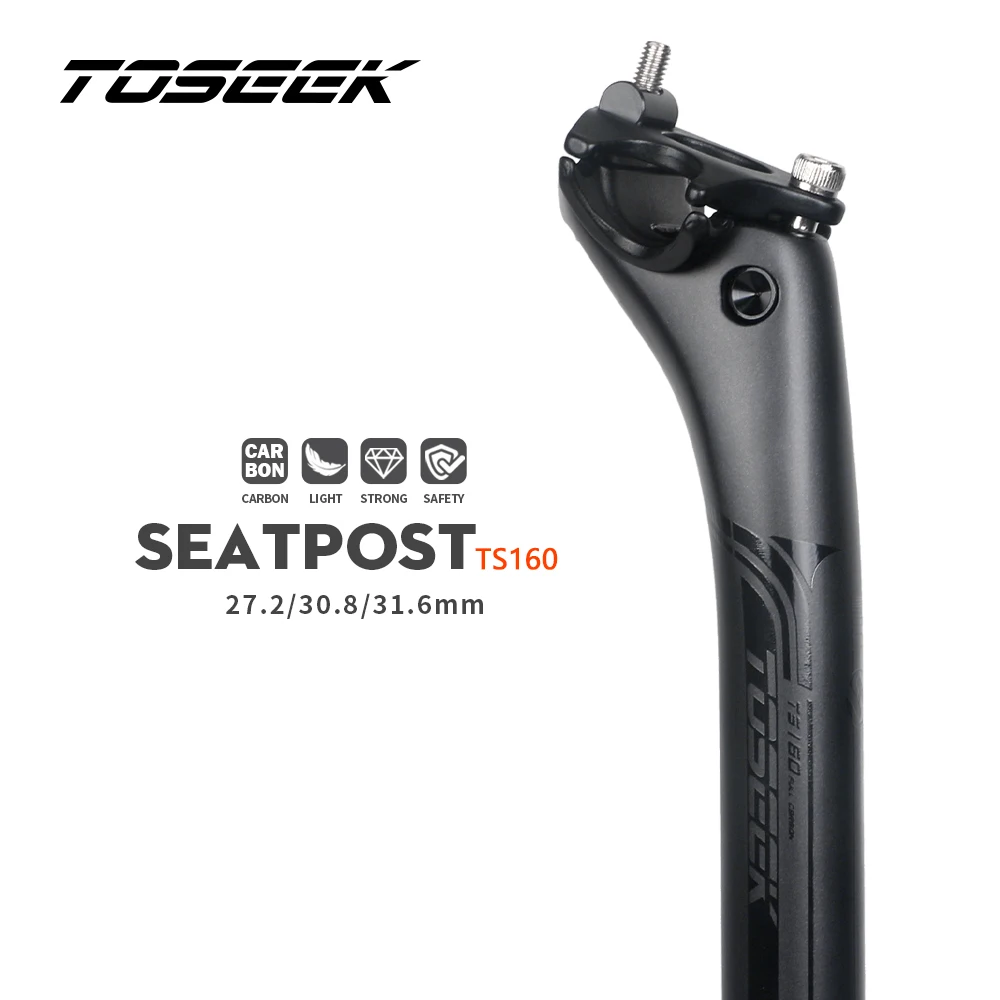TOSEEK MTB Road Bike Seatpost Clamp Carbon Fibre Seat Tube Clamp 27.2/30.8/31.6m 