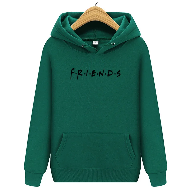 

2019 Autumn Female Hoodies Women Sweatshirt Long Sleeve Hooded Casual Sportswear FRIEND Letter Print For Girls Top Plus Size