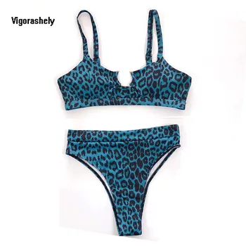 

Vigoshely Sexy Leopard Swimwear Women Push UP Bikini 2020 Hollow Swimsuit Female High Waist Bikini Set Biquini Bathing Suit Swim