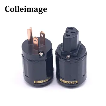 

Colleimage HiFi Pure Copper P-029& C-029 US Power Plug IEC Connector US Power Plug Audio Amplifie DIY Power Cable Adapter