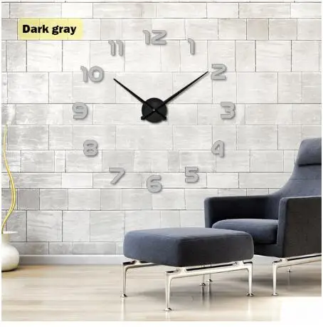Gray Современные новые Висячие часы настенные часы Horloge 3d DIY акриловые зеркальные наклейки эва украшение дома гостиная кварцевые иглы часы - Цвет: Gray