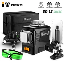 Deko dklll12pb1 série 12 linhas laser verde nível 360 linhas cruzadas horizontal/vertical auto-nivelamento plumb ponto