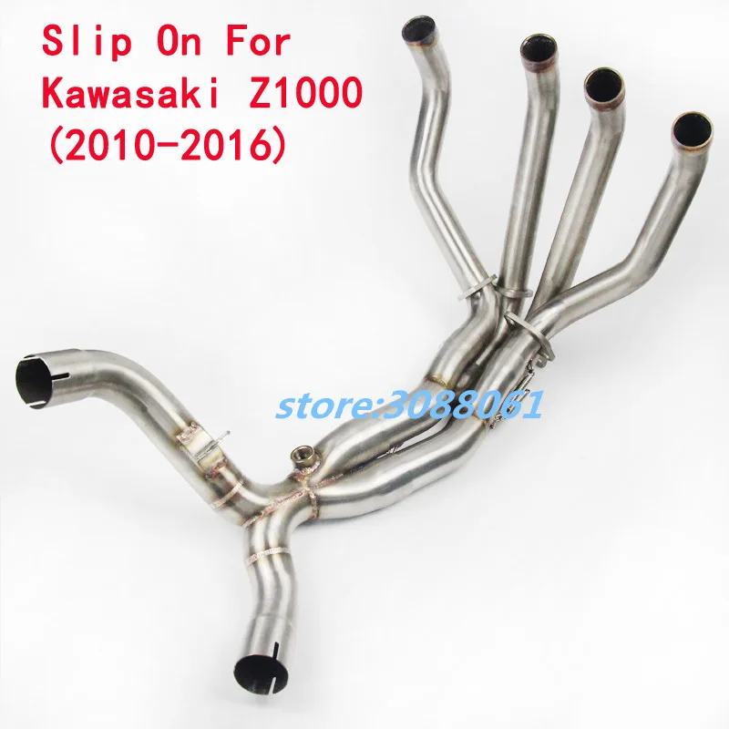 Motorcycle Exhaust Muffler Pipe Modified Stainess Steel Front Tube Full System For Kawasaki Z1000 2010-2016 Without |
