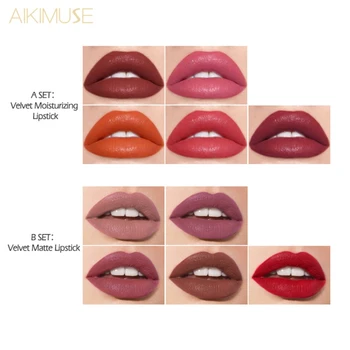 

Hotsale 5pcs/Kit Silky Matte Lipstick Kit Moisturizing Waterproof Smudge-proof Lipstick Set