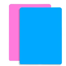 

1sheet Blue/Pink 4 Kinds Size Handicraft Non-slip Stain Resistant Mat For Tableware Dinner Plate Mat Accessories