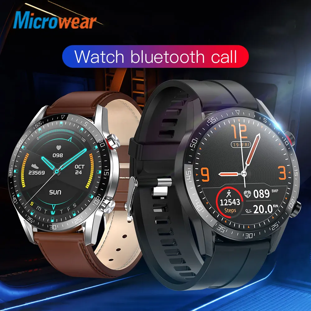 Смарт-часы Microwear L13 с Bluetooth и вызовом IP68 водонепроницаемые Push-сообщения несколько