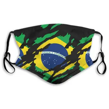 

Brazil Flag Anti Dust Half Face Mouth Mask with PM2.5 Filters 5 Layers of Protection for Men Women Black