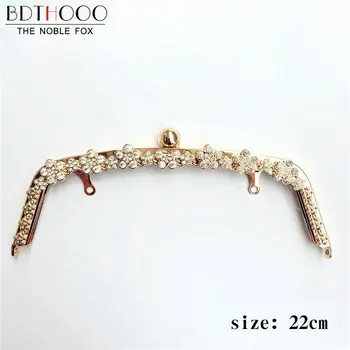 

BDTHOOO 5pcs 22cm Metal Purse Frame Handle Kiss Clasp Lock Silver BlossomTone for DIY Manual Sewing Clutch Bag Handbag Accessory