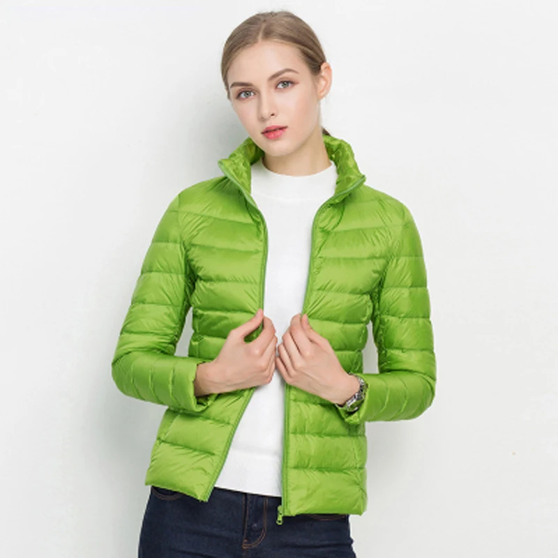 

Women Winter Coat Ultra Light White Duck Down Jacket Slim Women Winter Puffer Jacket Portable Windproof Down Coat H659