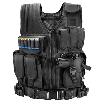 

Multi-Pocket Tactical Vest Radio Carry Bag Hunting Clothes Military Combat Armor Vests Army Adjustable Outdoor CS Training Vest
