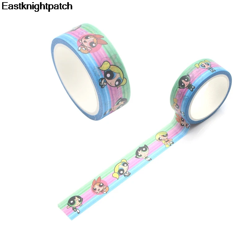 Powerpuff девушки мультфильм Забавный DIY Скрапбукинг липкий клей Васи бумага маскирующая лента печатные узоры наклейки E0156