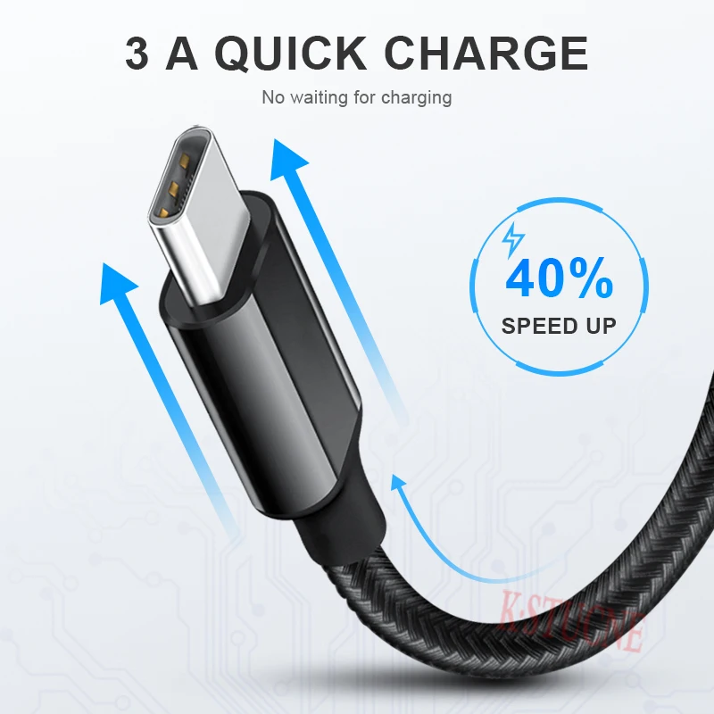 KSTUCNE USB Type C к кабель для Samsung Galaxy S9 Plus PD 60W QC3.0 3A быстрой зарядки устройств C|Кабели