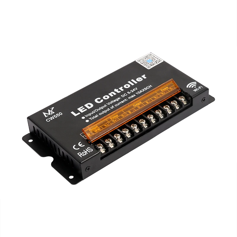 Wi-Fi/Bluetooth подключение DC5-24V 50A светодиодный светильник контроллер, умное приложение дистанционного управления, управление музыкой 5CH для RGB+ CCT светильник