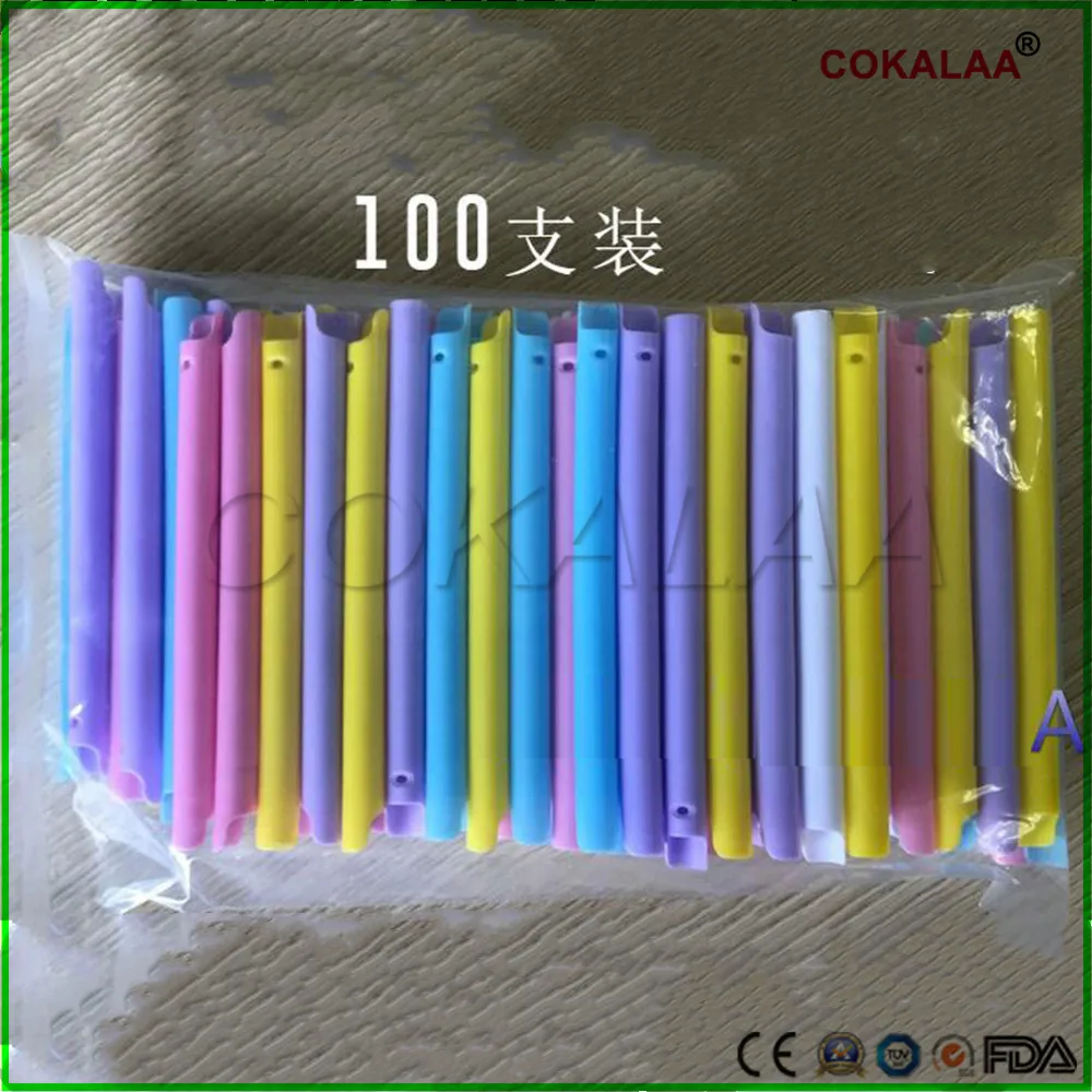 Multicolor Высокое качество 100 шт одноразовые стоматологические материалы Поставки мощная всасывающая трубка сильная солома - Цвет: Multicolor