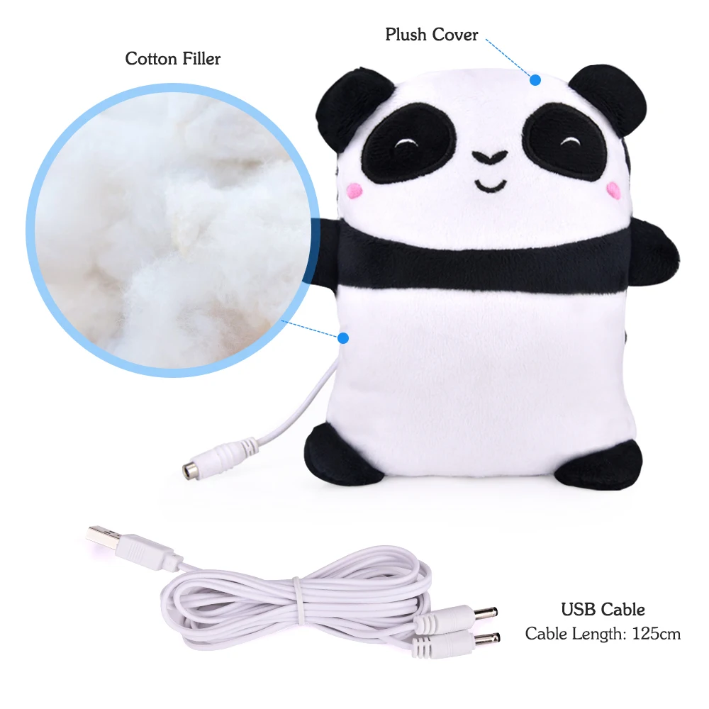 Hand Warmer USB Electric Heated Gloves Cute Panda Shape Fingerless Sadoun.com