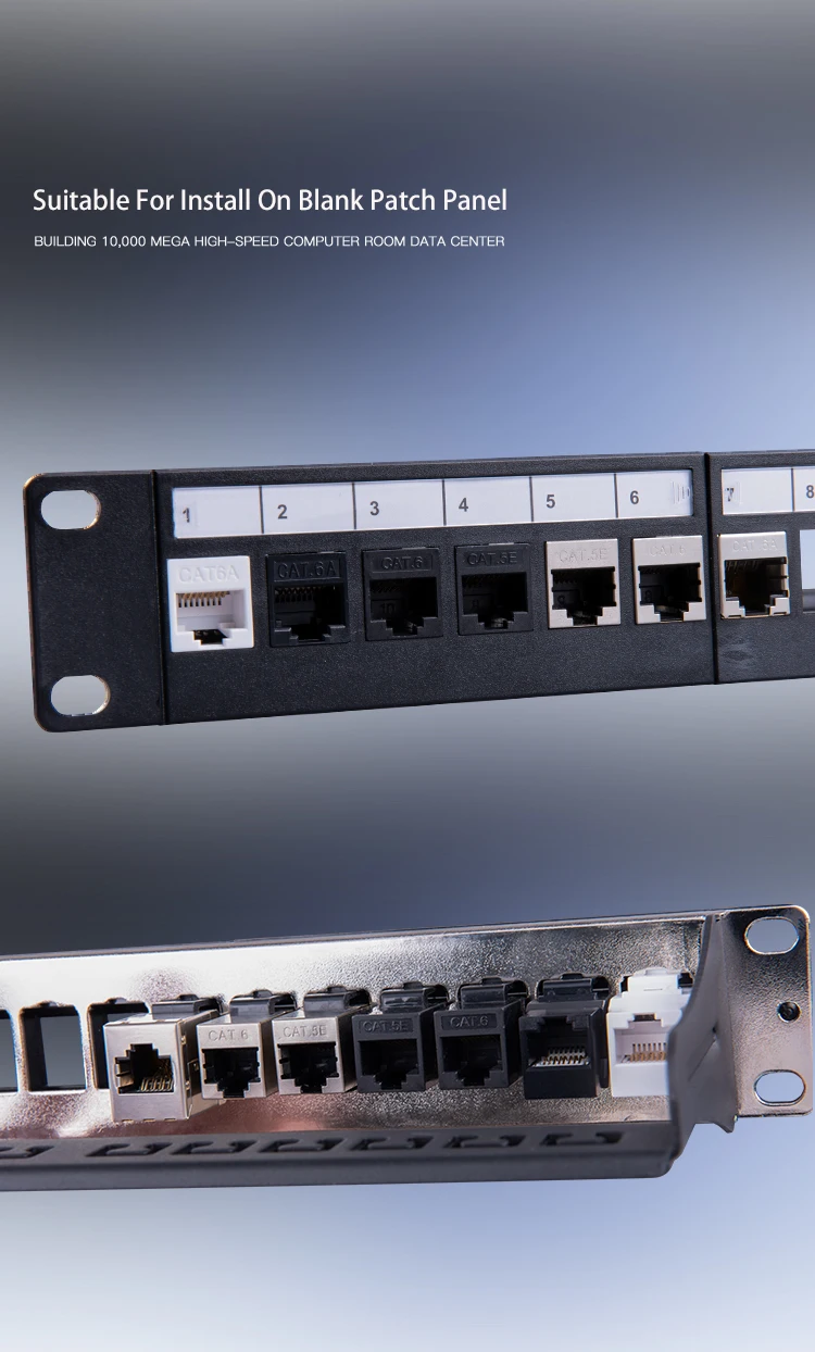 High-Performance RJ45 Cat6 Keystone Adapter for Seamless UTP Cable Extension and Patch Panel Connectivity Description Image.