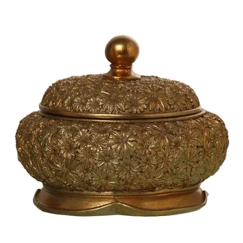 

Decors-38872 Jewelry Box Resin Gold _ 11,5 øx12 Cm.