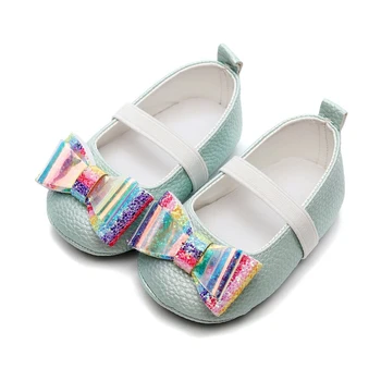 

Bebe Princess PU Leather Baby Girl Baby Moccasins Moccs Shoes Laser Bow Fringe Soft Soled Non-slip Footwear Crib Princess Shoes