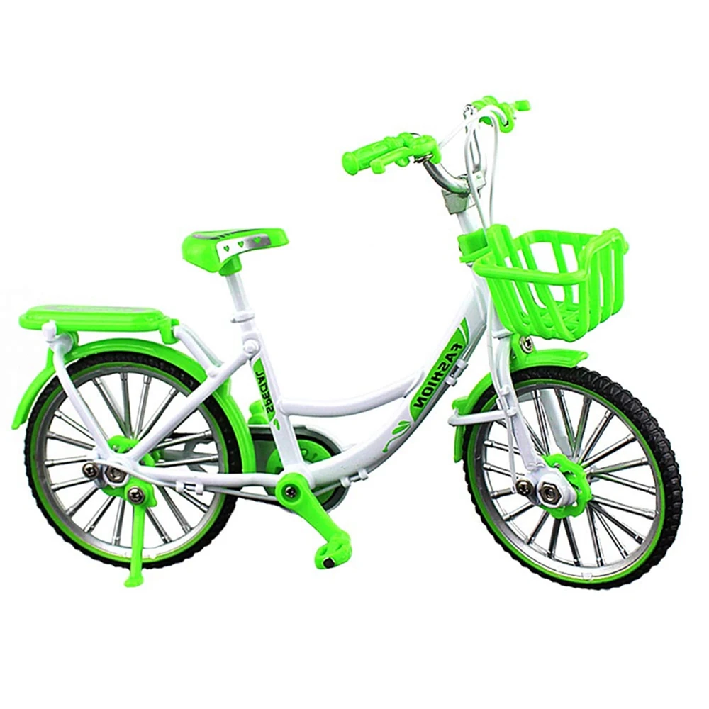 City Bike Green 4 типа 1:10 Металлический Игрушечный велосипед Finger модель велосипеда украшение дома сплав горный велосипед складной модель ребенка лучший подарок - Цвет: City Bike Green