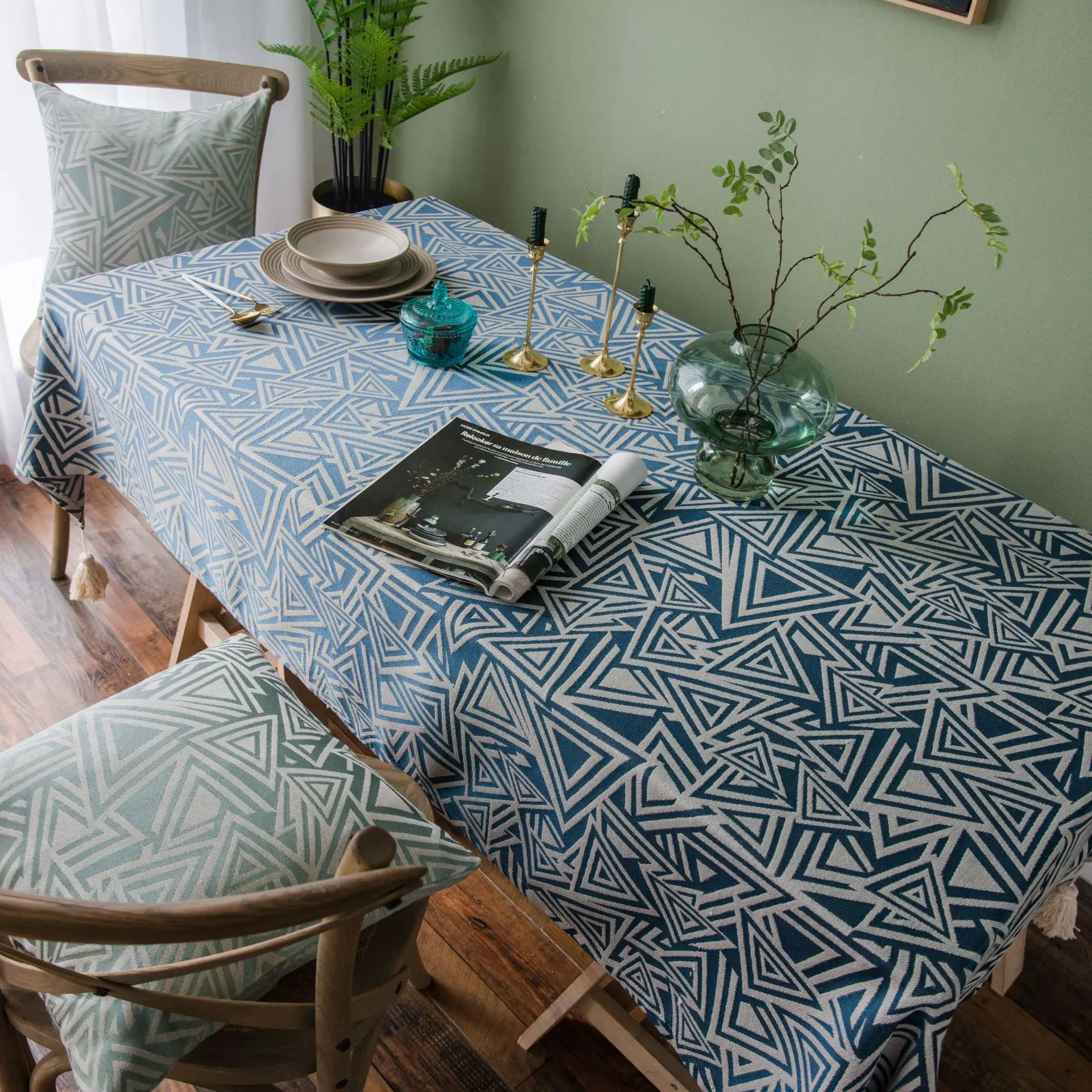  Rectangular Tablecloth Waterproof PVC Geometric Table Cover Anti-dirty Wedding Cloth for The Table 
