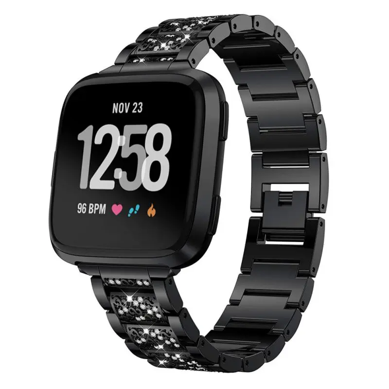 Ремешок из нержавеющей стали для Fitbit Versa браслет без винтов Замена Металлических Браслетов для Fitbit Versa Lite