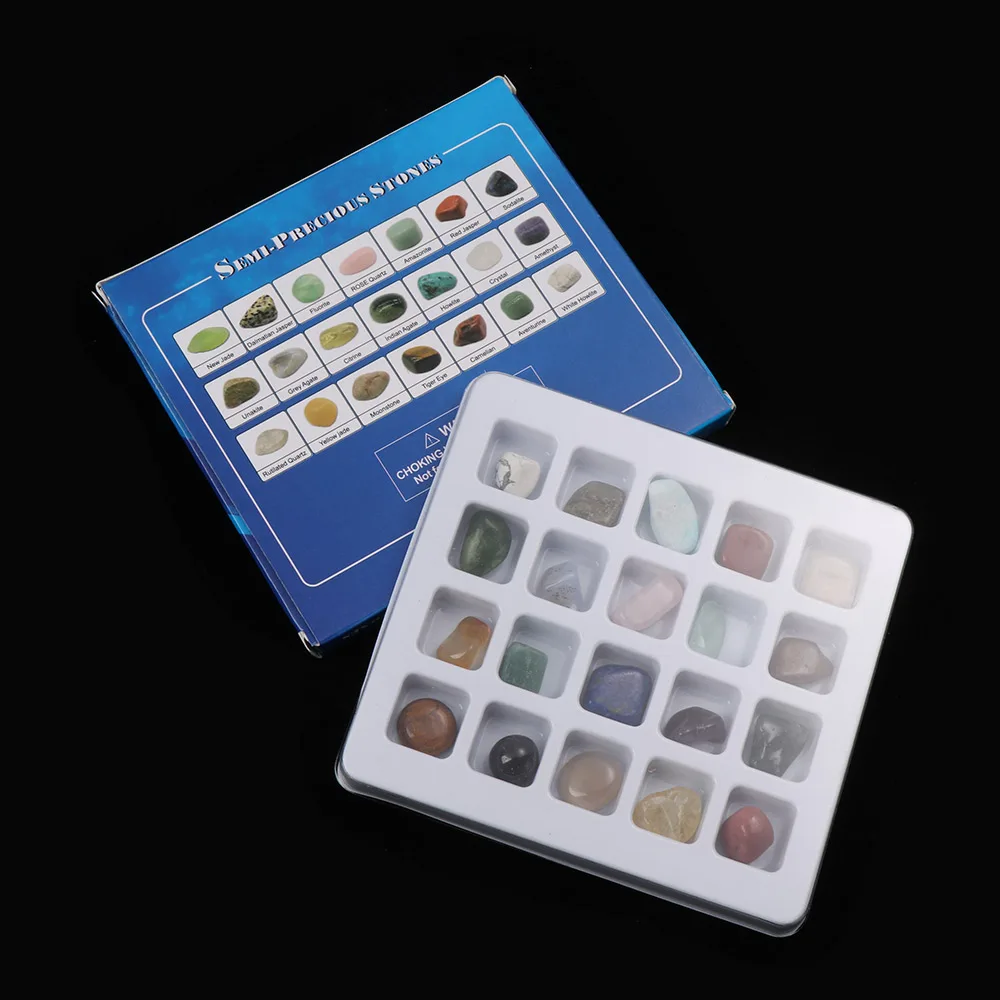 

20Pcs/Box Natural Polished Ore Chakra Healing Stone Gifts Quartz Minerals Specimen Collectible Crystal Raw Gemstone Home Decor