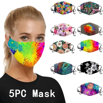 

5PC Cloth Face Shield For Adults Outdoor Face Mask Breathable Face Shield Reusable Mouth Mask Windproof Washable mondmaskers