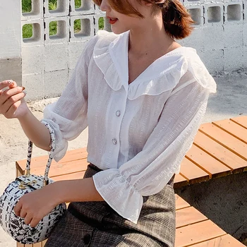 

2020 New Arrival Womens Tops Blouses Summer Fashion Chiffon Half Sleeve Shirt Women Cute Office Ladies Tops Fashion Clothing