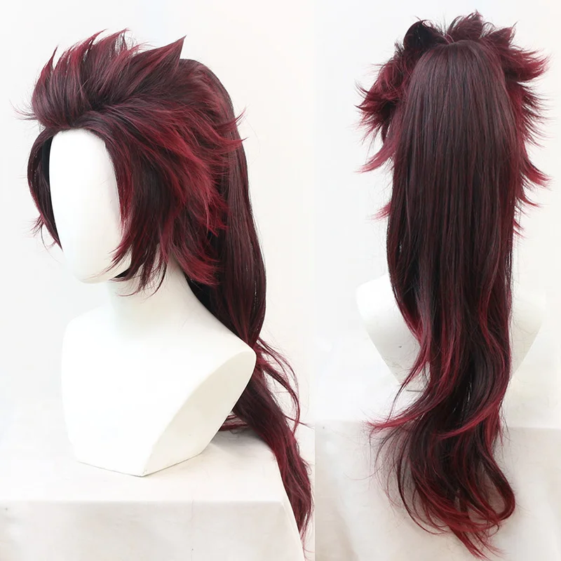 Kimetsu No Yaiba Kamado Tanjirou Cosplay Wigs Men Women 70cm Long Hair 4 styles