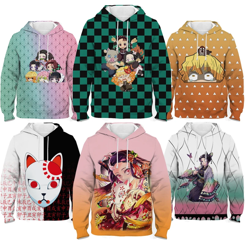 

Boys Girls Demon Slayer 3D Print Hoodies Kids Anime Pullovers Children Cartoon Sweatshirts Tops Teenagers Outwears Sudadera