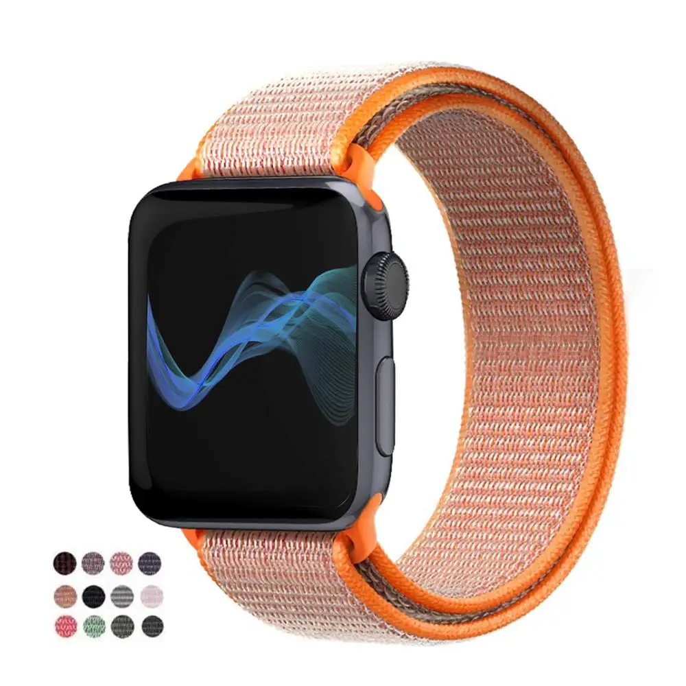 

Band For Apple Watch 4 Series 3/2/1 38MM 42MM Nylon Soft Breathable Replacement Strap Sport Loop for iwatch series 4 40MM 44MM
