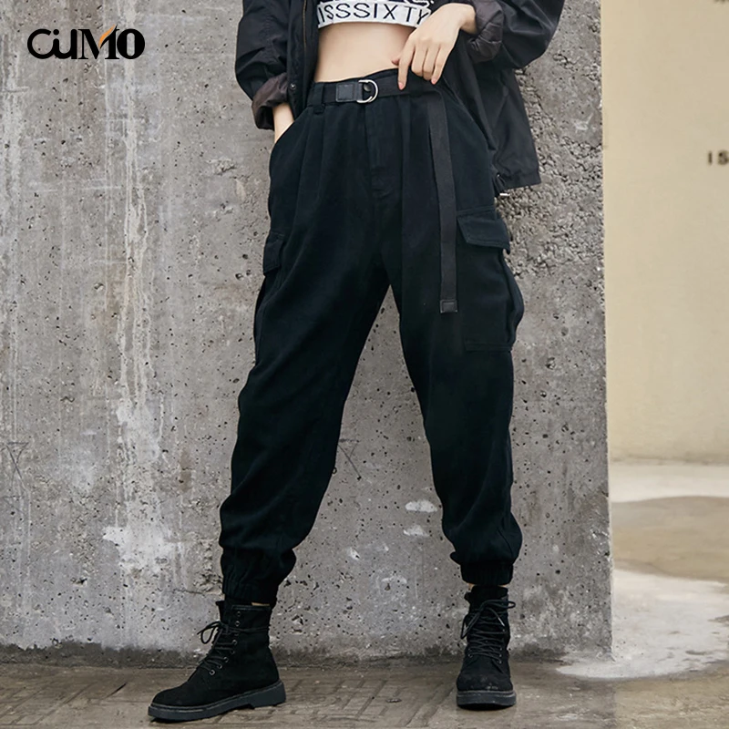 

[OuMo] brand high quality Women High Waist Hip-Pop Loose Combat Cargo Pants Leggings Trouser womens jeans